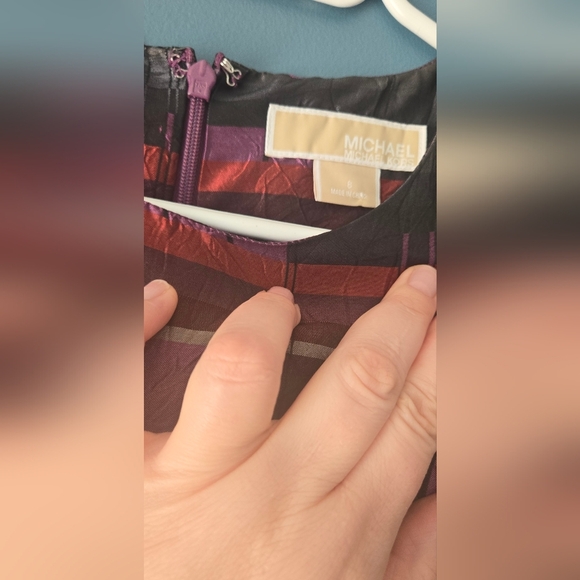 Stylish Multicolor Plaid Women's Michael Kors Size 8 Dress - Picture 3 of 4